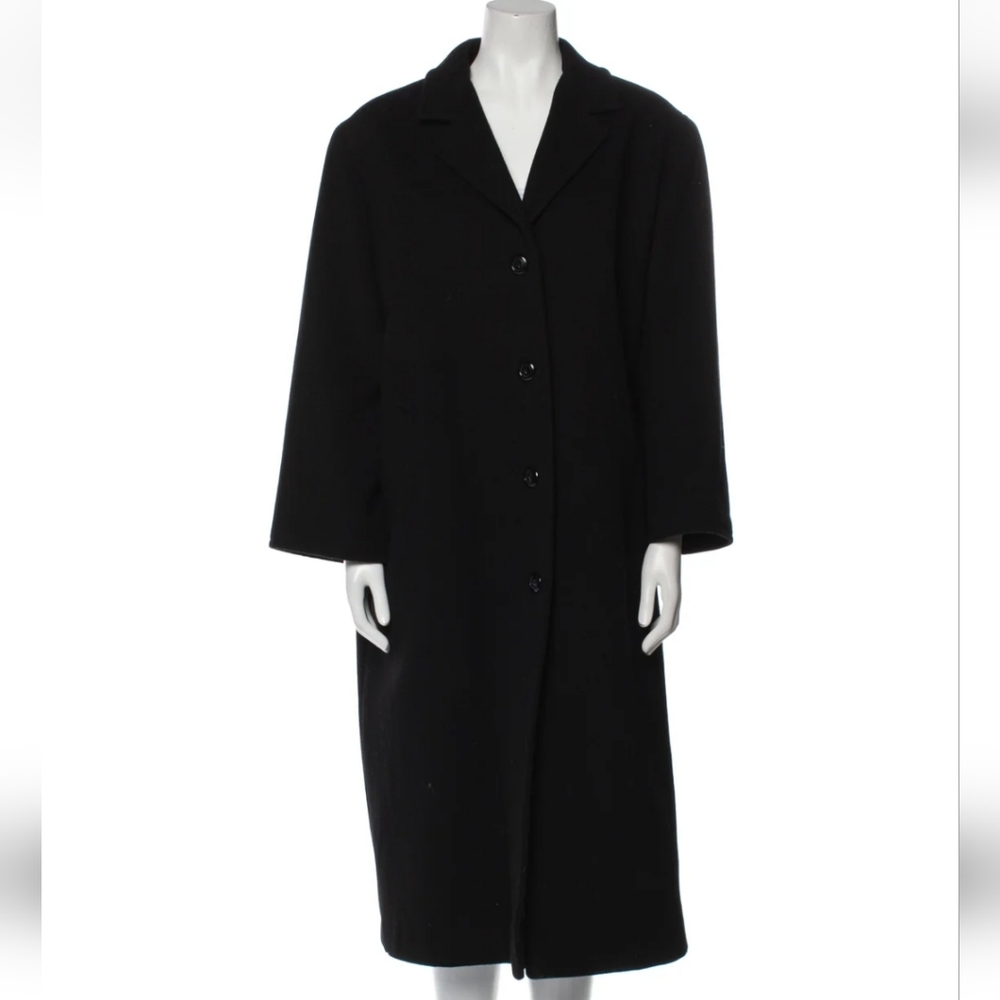 Bill Blass Black Lambswool Coat